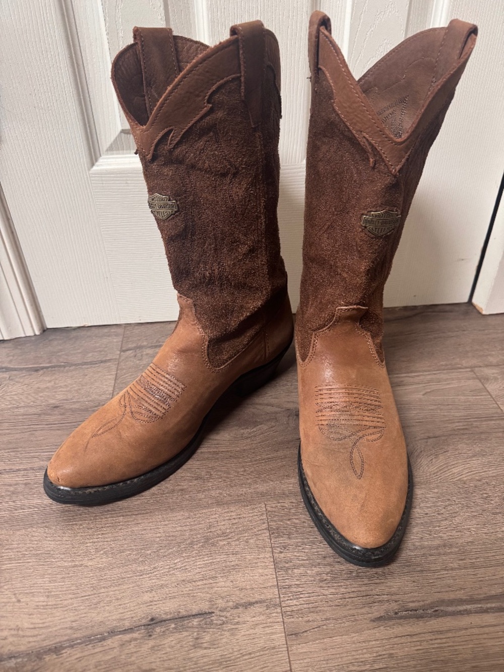 Harley Davidson Two Tone Western Cowboy Boots